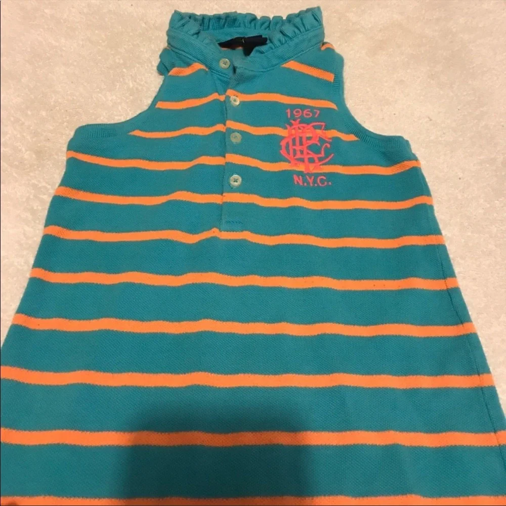 Polo Ralph Lauren girls summer dress teal and orange size 4t
